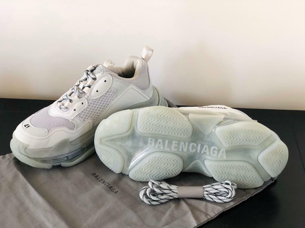 Balenciaga Triple S Low Top Shoes Black White Triple S On